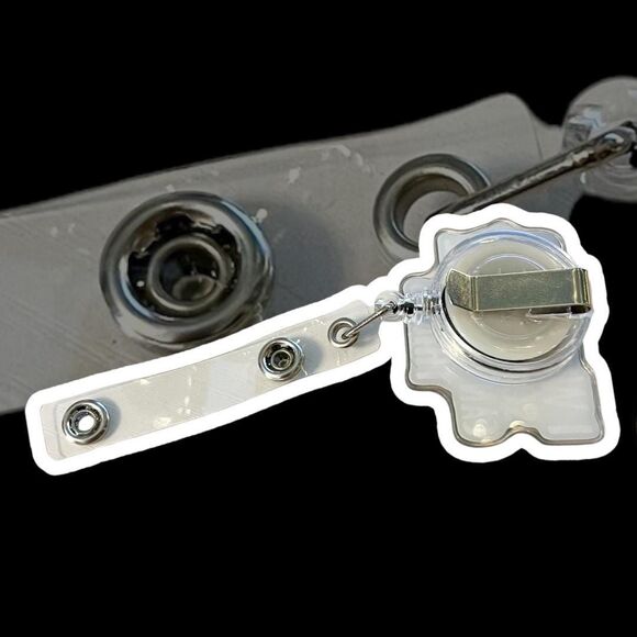 Retractable Badge Reel for Dog Lovers - Sturdy Acrylic with Paw Print Design - Picture 4 of 4